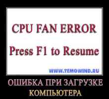 Cpu fan error press f1 - помилка при завантаженні комп`ютера